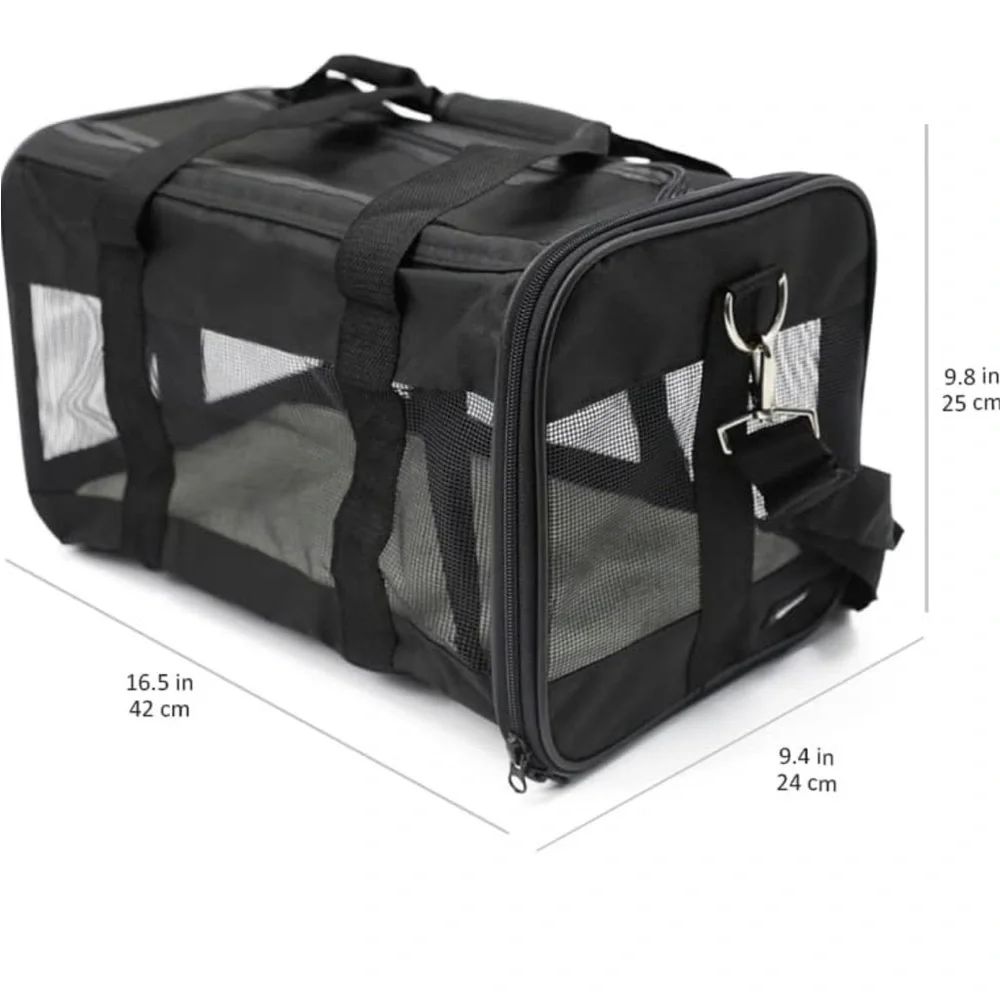 Amazon Basics Soft-Sided Mesh Pet Travel Carrier for Dog, Cat, Medium